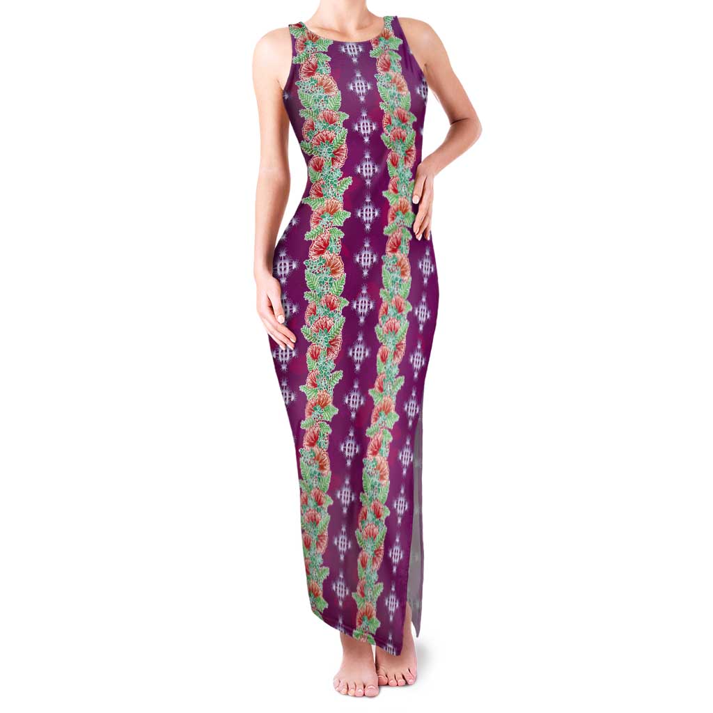 Hawaii Ohia Lehua Tank Maxi Dress Tropical Vibes Fuchsia LT05 Women Fuchsia - Polynesian Pride