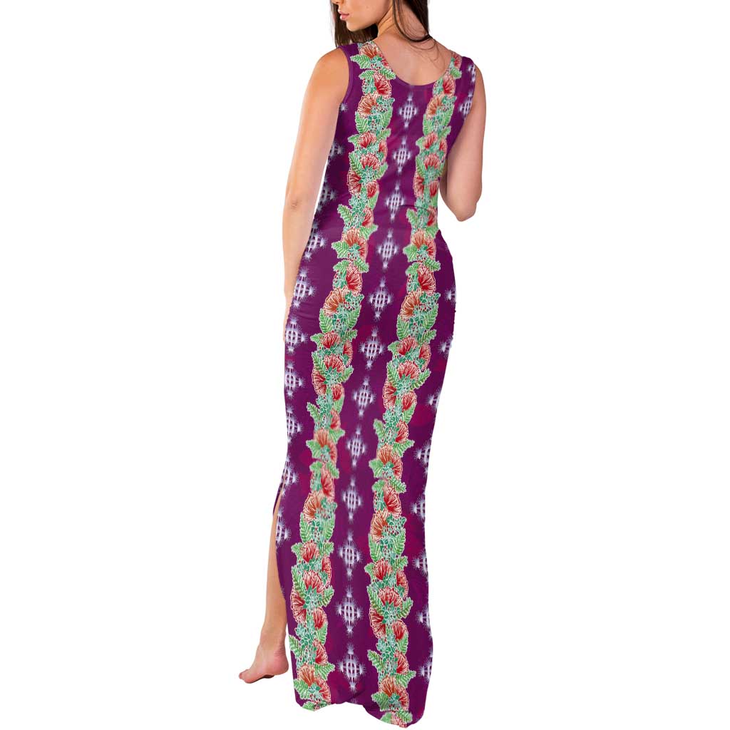 Hawaii Ohia Lehua Tank Maxi Dress Tropical Vibes Fuchsia LT05 - Polynesian Pride