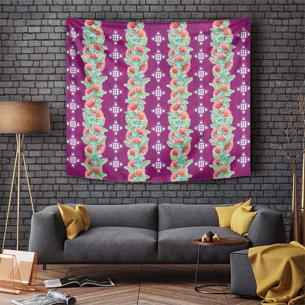 Hawaii Ohia Lehua Tapestry Tropical Vibes Fuchsia