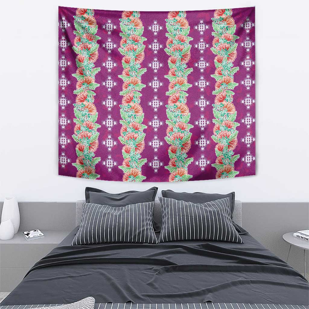 Hawaii Ohia Lehua Tapestry Tropical Vibes Fuchsia