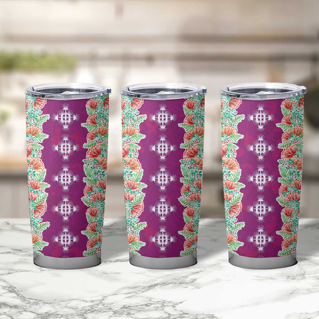 Hawaii Ohia Lehua Tumbler Cup Tropical Vibes Fuchsia