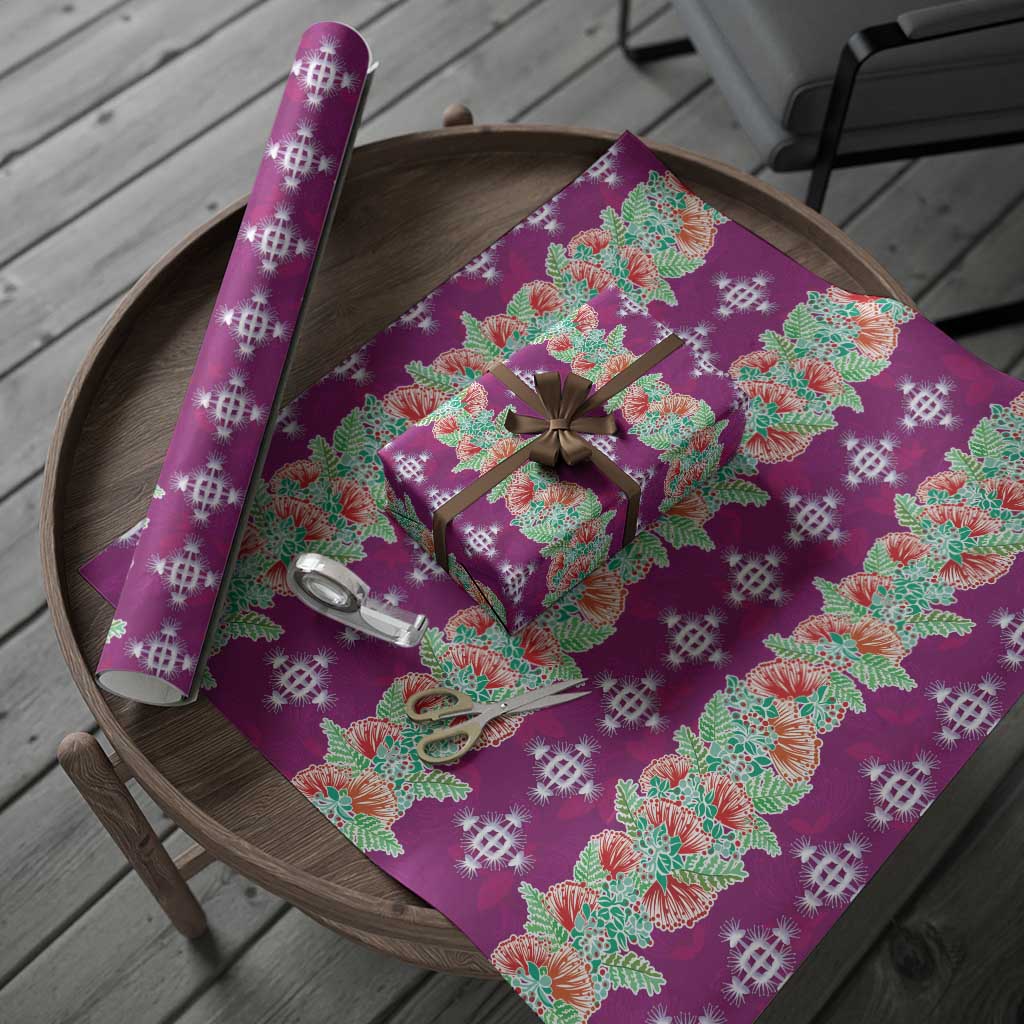 Hawaii Ohia Lehua Wrapping Paper Tropical Vibes Fuchsia