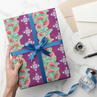 Hawaii Ohia Lehua Wrapping Paper Tropical Vibes Fuchsia