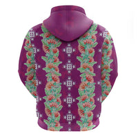 Hawaii Ohia Lehua Zip Hoodie Tropical Vibes Fuchsia