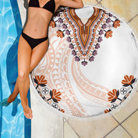 Africa Dashiki Beach Blanket With Polynesian Pattern Beige Version