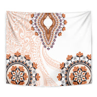 Africa Dashiki Tapestry With Polynesian Pattern Beige Version
