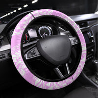 Africa Dashiki Steering Wheel Cover With Polynesian Pattern Pink Version
