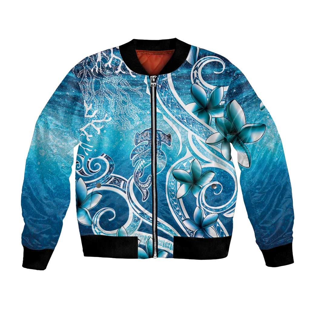 Polynesia World Ocean Day Bomber Jacket Ocean Style LT05 Unisex Blue - Polynesian Pride