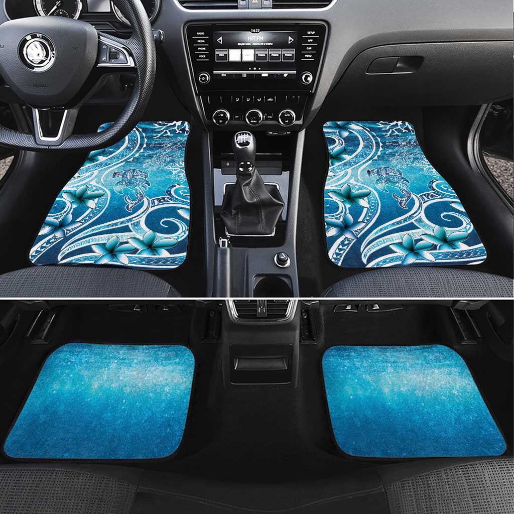 Polynesia World Ocean Day Car Mats Ocean Style LT05 Set 4pcs Blue - Polynesian Pride