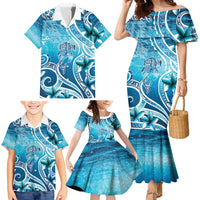 Polynesia World Ocean Day Family Matching Mermaid Dress and Hawaiian Shirt Ocean Style LT05 - Polynesian Pride