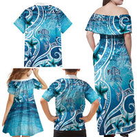 Polynesia World Ocean Day Family Matching Off Shoulder Maxi Dress and Hawaiian Shirt Ocean Style LT05 - Polynesian Pride