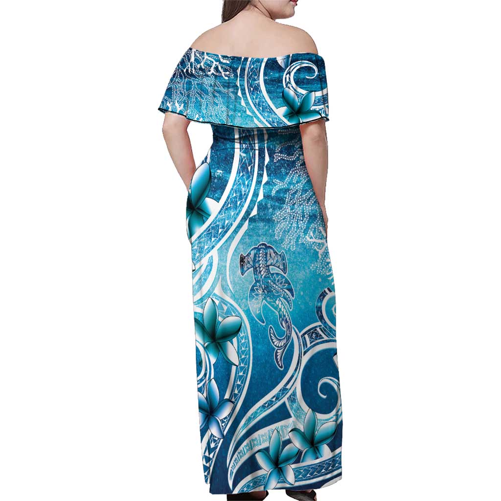 Polynesia World Ocean Day Family Matching Off Shoulder Maxi Dress and Hawaiian Shirt Ocean Style LT05 - Polynesian Pride
