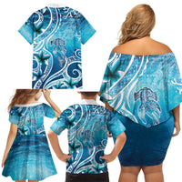 Polynesia World Ocean Day Family Matching Off Shoulder Short Dress and Hawaiian Shirt Ocean Style LT05 - Polynesian Pride