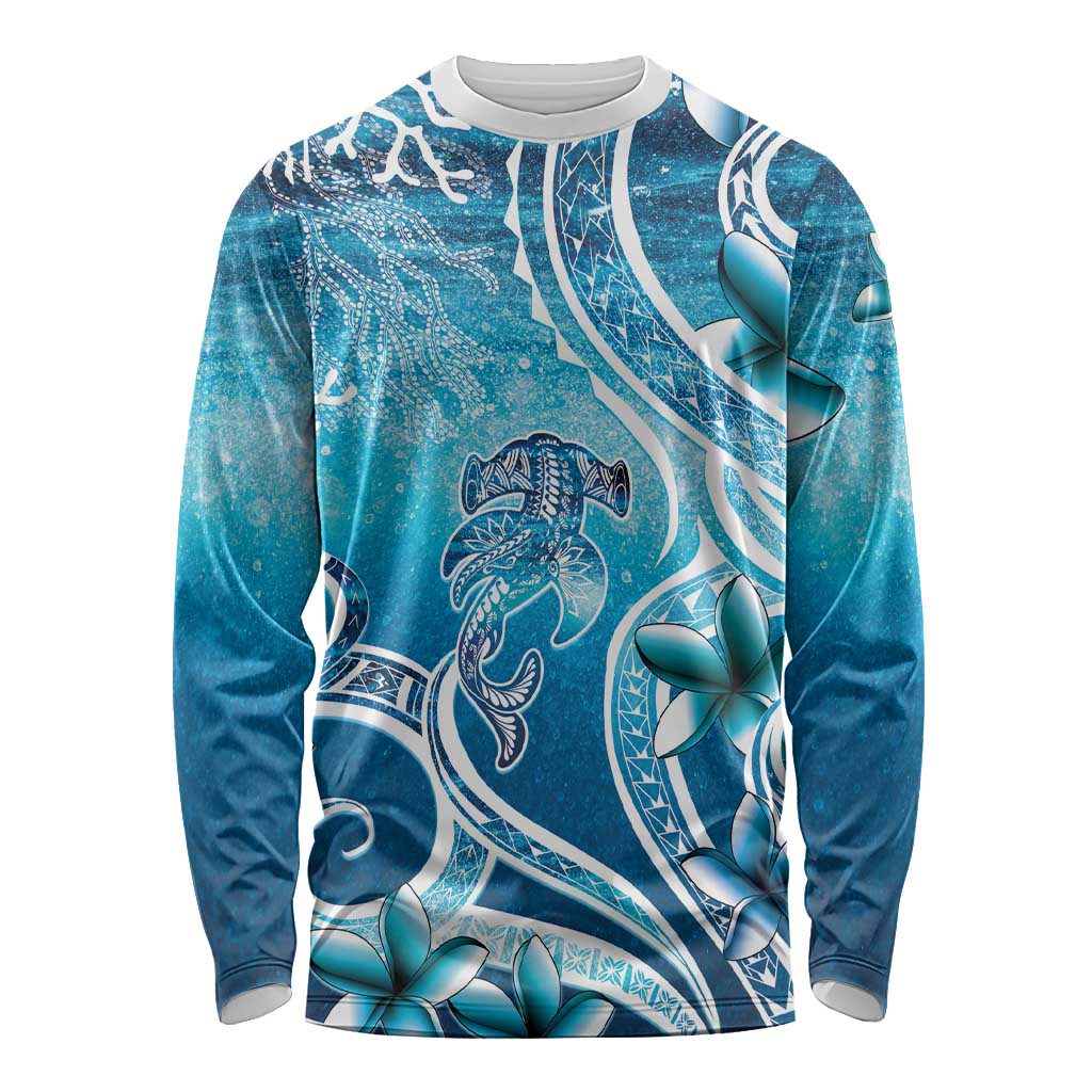 Polynesia World Ocean Day Long Sleeve Shirt Ocean Style LT05 Unisex Blue - Polynesian Pride
