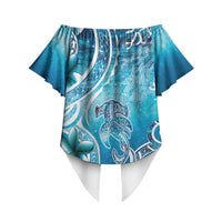 Polynesia World Ocean Day Off Shoulder Wrap Waist Top Ocean Style LT05 - Polynesian Pride