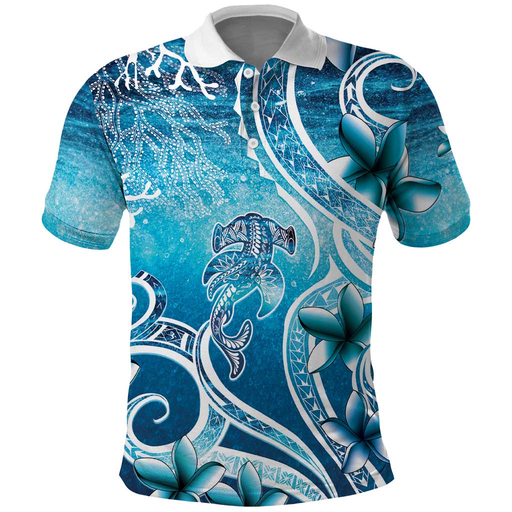 Polynesia World Ocean Day Polo Shirt Ocean Style LT05 Blue - Polynesian Pride