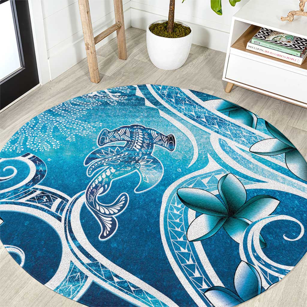 Polynesia World Ocean Day Round Carpet Ocean Style LT05 Blue - Polynesian Pride