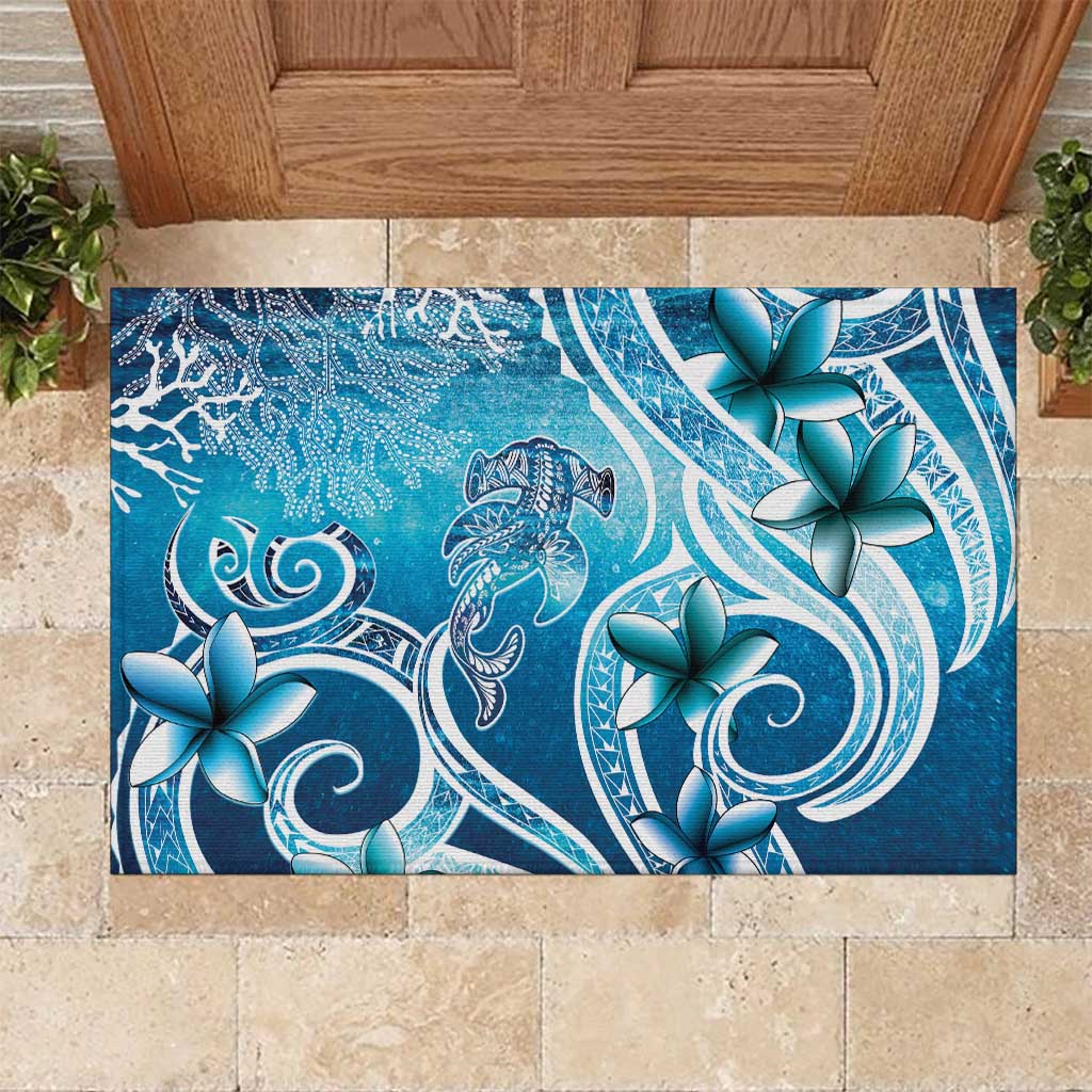 Polynesia World Ocean Day Rubber Doormat Ocean Style LT05 Blue - Polynesian Pride