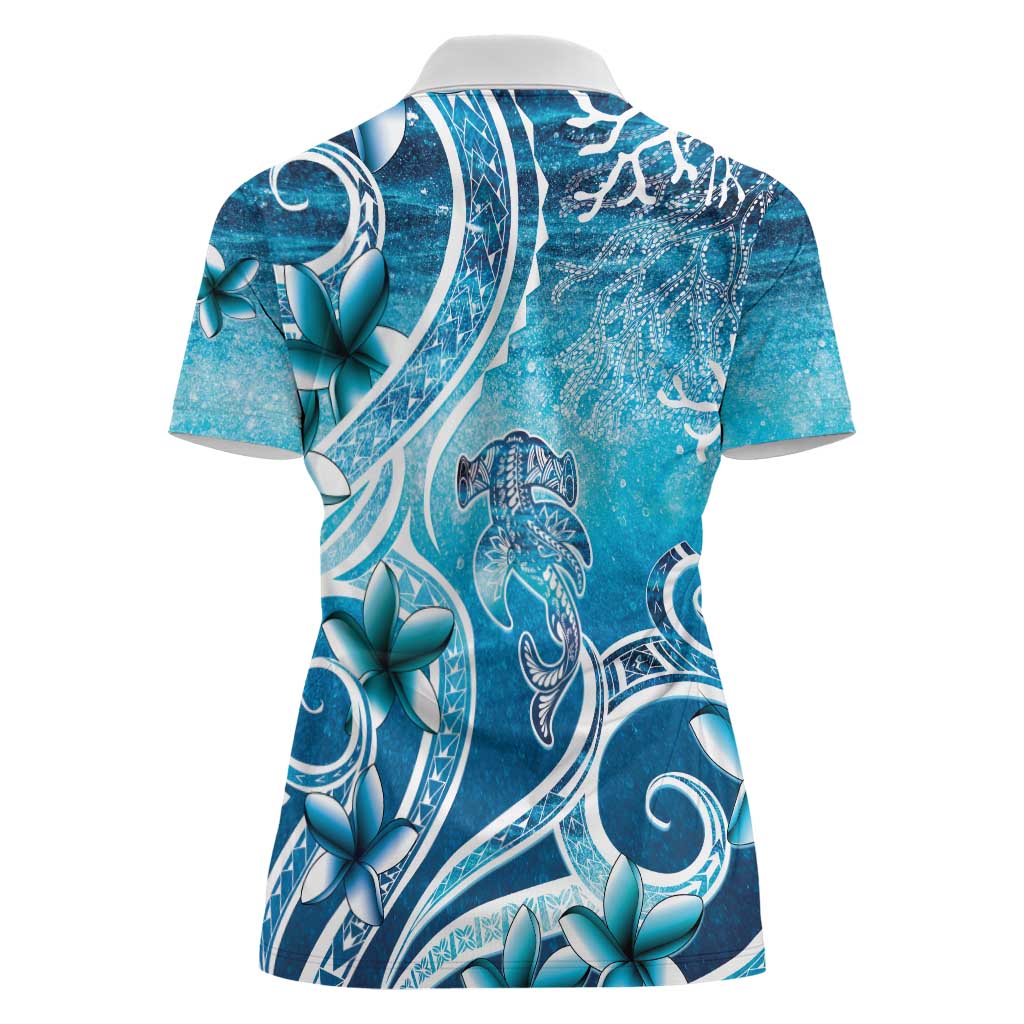 Polynesia World Ocean Day Women Polo Shirt Ocean Style LT05 - Polynesian Pride
