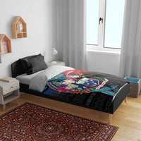 Samoa Bedding Set Humpback Whale Siapo Pattern