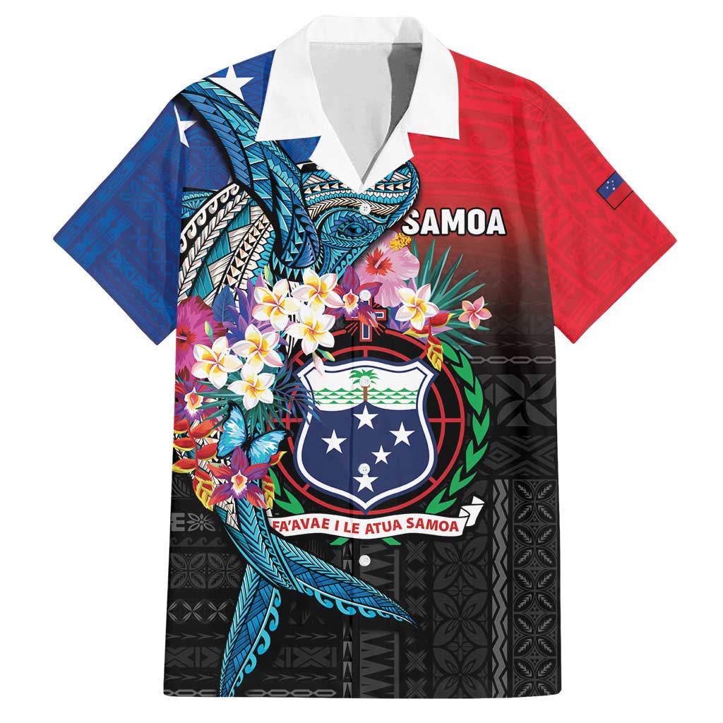Samoa Family Matching Long Sleeve Bodycon Dress and Hawaiian Shirt Humpback Whale Siapo Pattern
