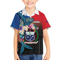 Samoa Family Matching Off The Shoulder Long Sleeve Dress and Hawaiian Shirt Humpback Whale Siapo Pattern