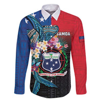 Samoa Family Matching Off Shoulder Short Dress and Hawaiian Shirt Humpback Whale Siapo Pattern