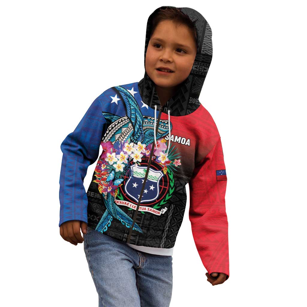 Samoa Kid Hoodie Humpback Whale Siapo Pattern