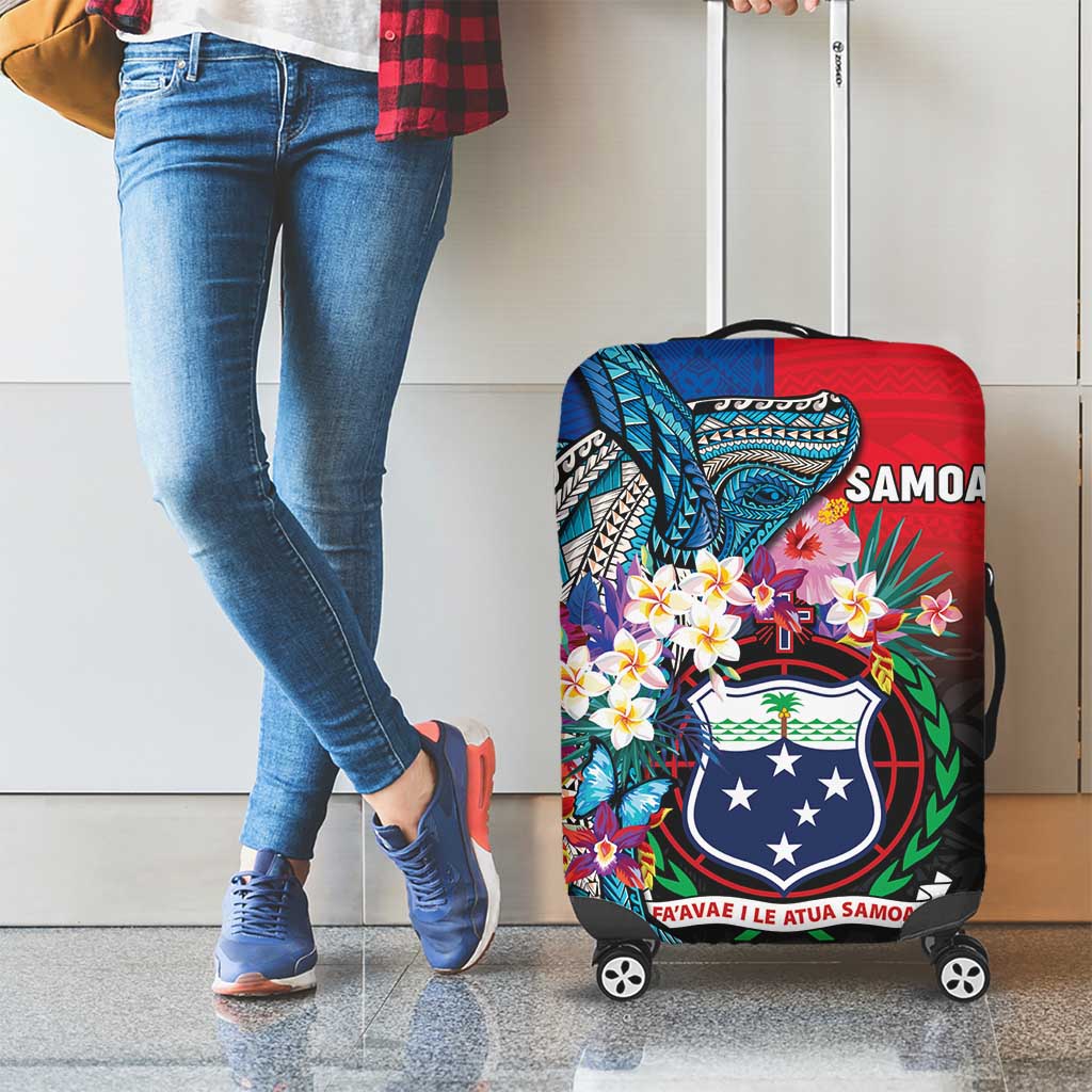 Samoa Luggage Cover Humpback Whale Siapo Pattern