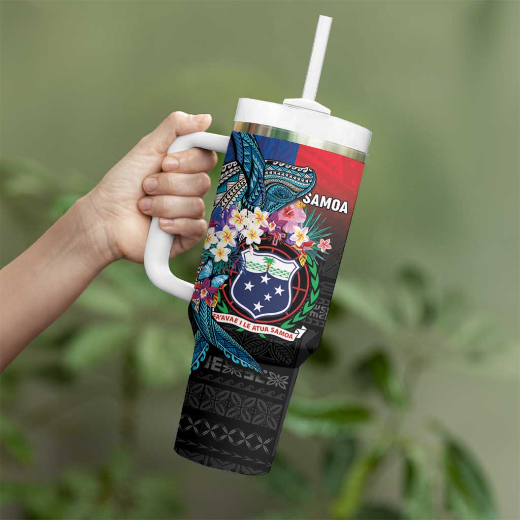 Samoa Tumbler With Handle Humpback Whale Siapo Pattern