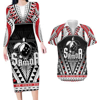 Samoa Independence Day Couples Matching Long Sleeve Bodycon Dress and Hawaiian Shirt Proud To Be Samoan LT05 Black - Polynesian Pride