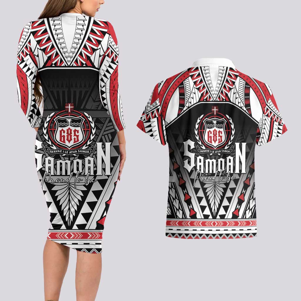 Samoa Independence Day Couples Matching Long Sleeve Bodycon Dress and Hawaiian Shirt Proud To Be Samoan LT05 - Polynesian Pride