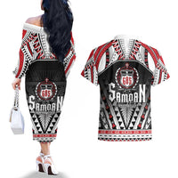 Samoa Independence Day Couples Matching Off The Shoulder Long Sleeve Dress and Hawaiian Shirt Proud To Be Samoan LT05 - Polynesian Pride