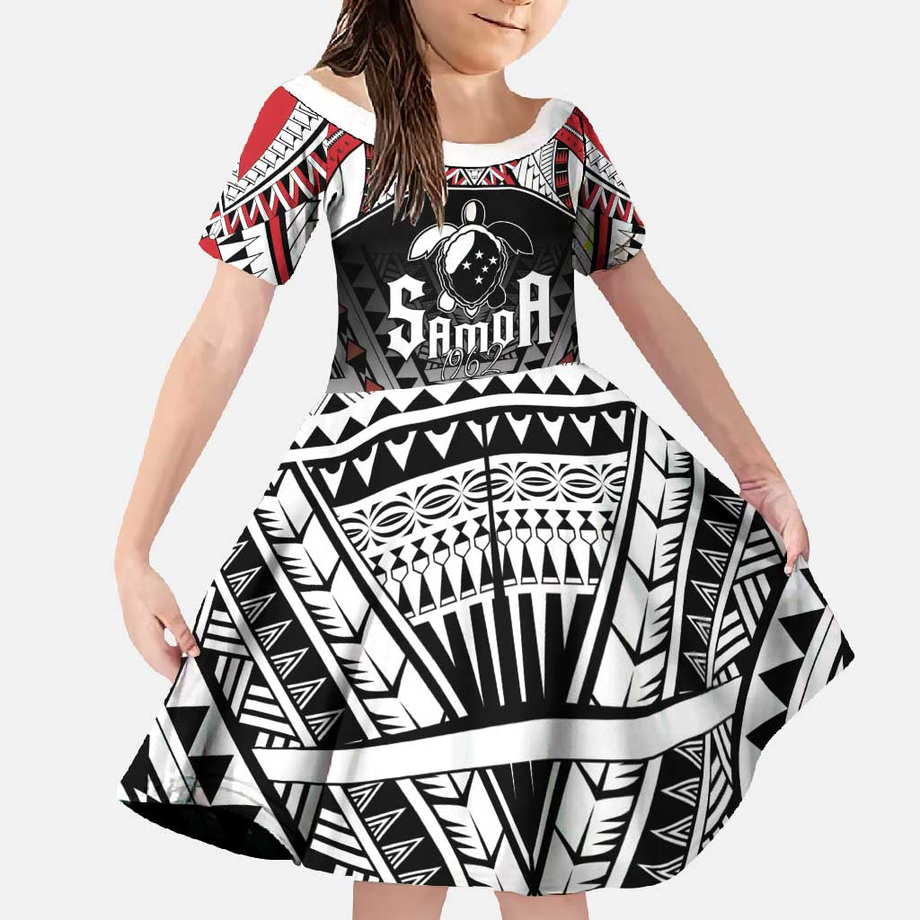 Samoa Independence Day Family Matching Off Shoulder Maxi Dress and Hawaiian Shirt Proud To Be Samoan LT05 Daughter's Dress Black - Polynesian Pride