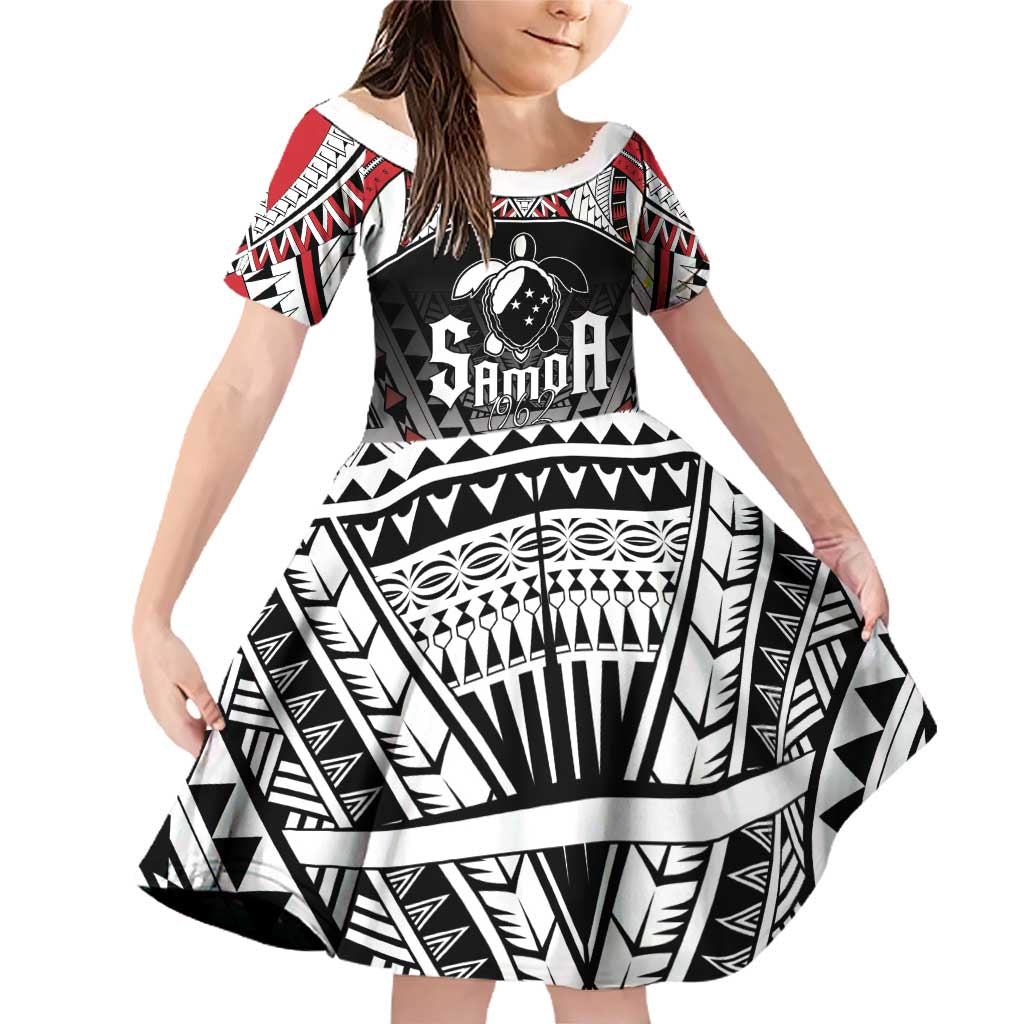 Samoa Independence Day Family Matching Off Shoulder Short Dress and Hawaiian Shirt Proud To Be Samoan LT05 Daughter's Dress Black - Polynesian Pride