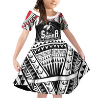 Samoa Independence Day Family Matching Off Shoulder Short Dress and Hawaiian Shirt Proud To Be Samoan LT05 Daughter's Dress Black - Polynesian Pride