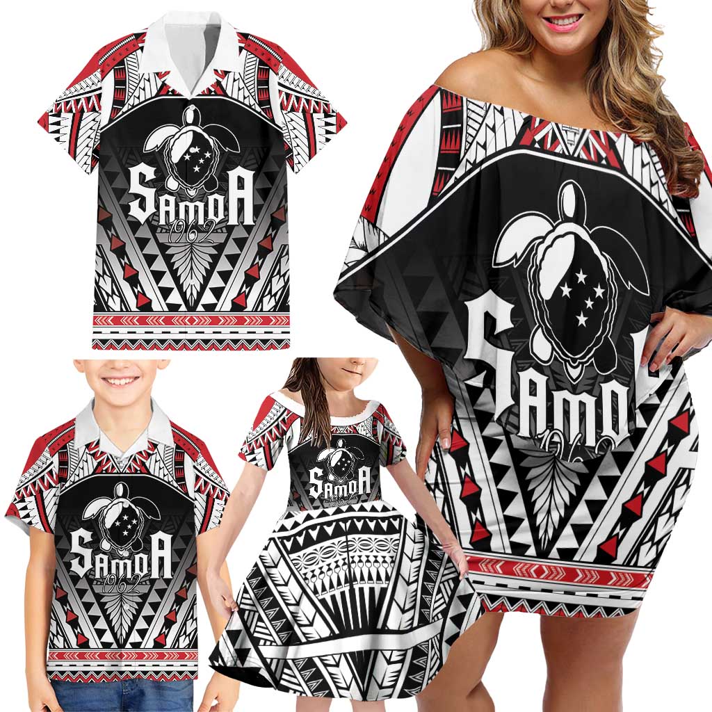 Samoa Independence Day Family Matching Off Shoulder Short Dress and Hawaiian Shirt Proud To Be Samoan LT05 - Polynesian Pride
