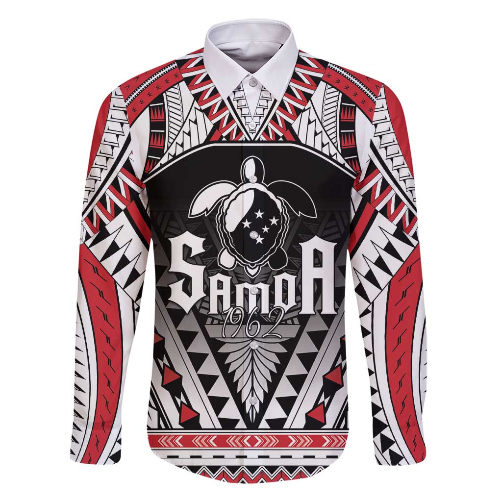 Samoa Independence Day Family Matching Off Shoulder Short Dress and Hawaiian Shirt Proud To Be Samoan LT05 Dad's Shirt - Long Sleeve Black - Polynesian Pride