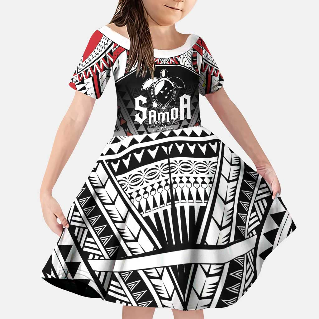 Samoa Independence Day Family Matching Puletasi and Hawaiian Shirt Proud To Be Samoan LT05 Daughter's Dress Black - Polynesian Pride