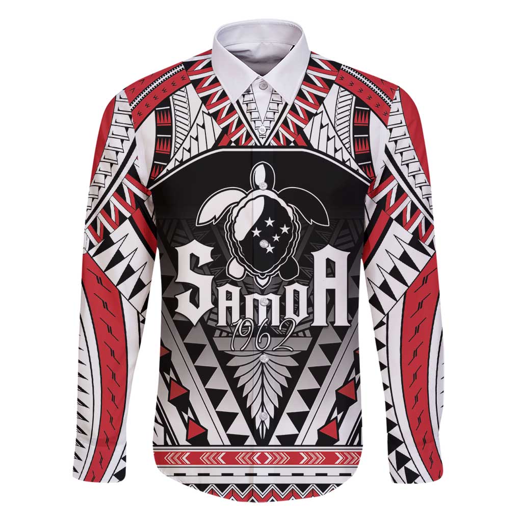 Samoa Independence Day Family Matching Puletasi and Hawaiian Shirt Proud To Be Samoan LT05 Dad's Shirt - Long Sleeve Black - Polynesian Pride