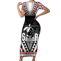Samoa Independence Day Family Matching Short Sleeve Bodycon Dress and Hawaiian Shirt Proud To Be Samoan LT05 Mom's Dress Black - Polynesian Pride