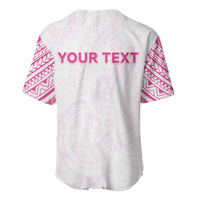 Personalised New Zealand Aotearoa Baseball Jersey Nurse Tribal Pink Version