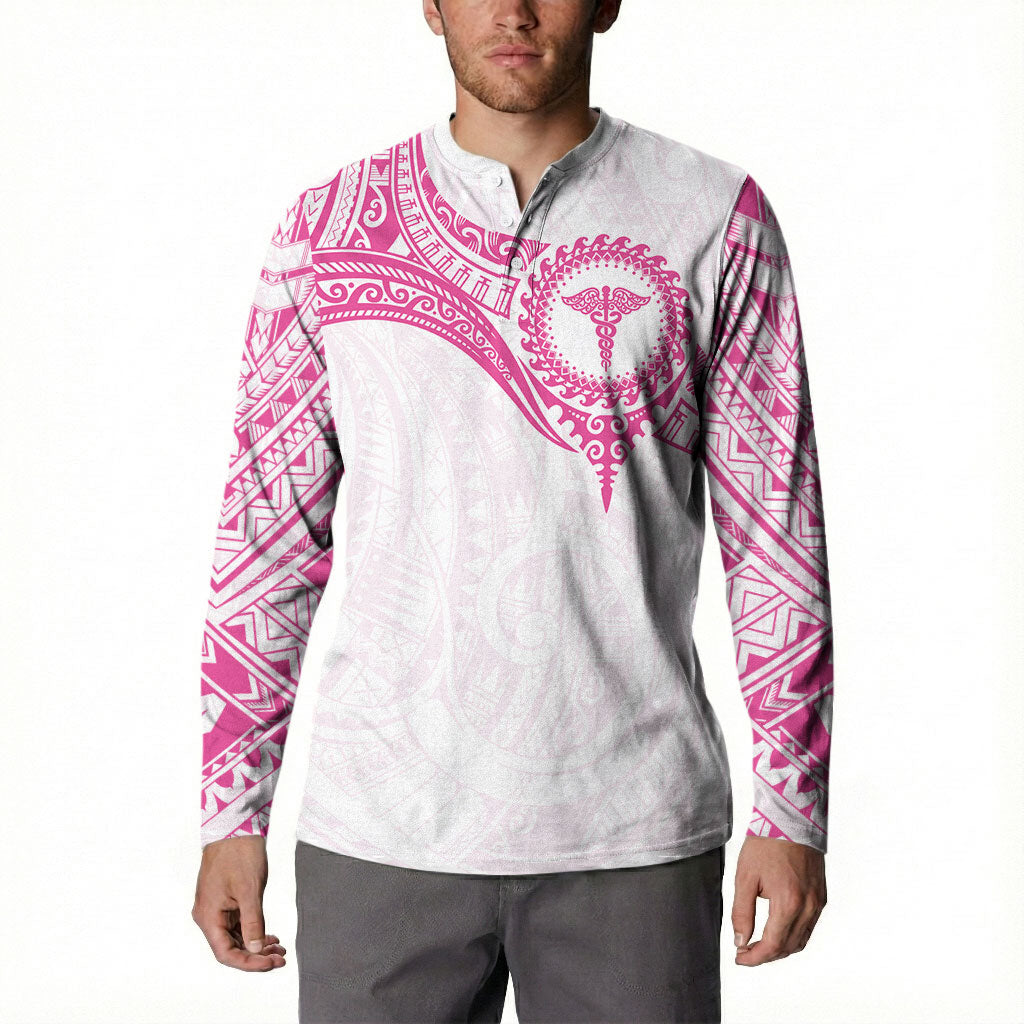 Personalised New Zealand Aotearoa Button Sweatshirt Nurse Tribal Pink Version