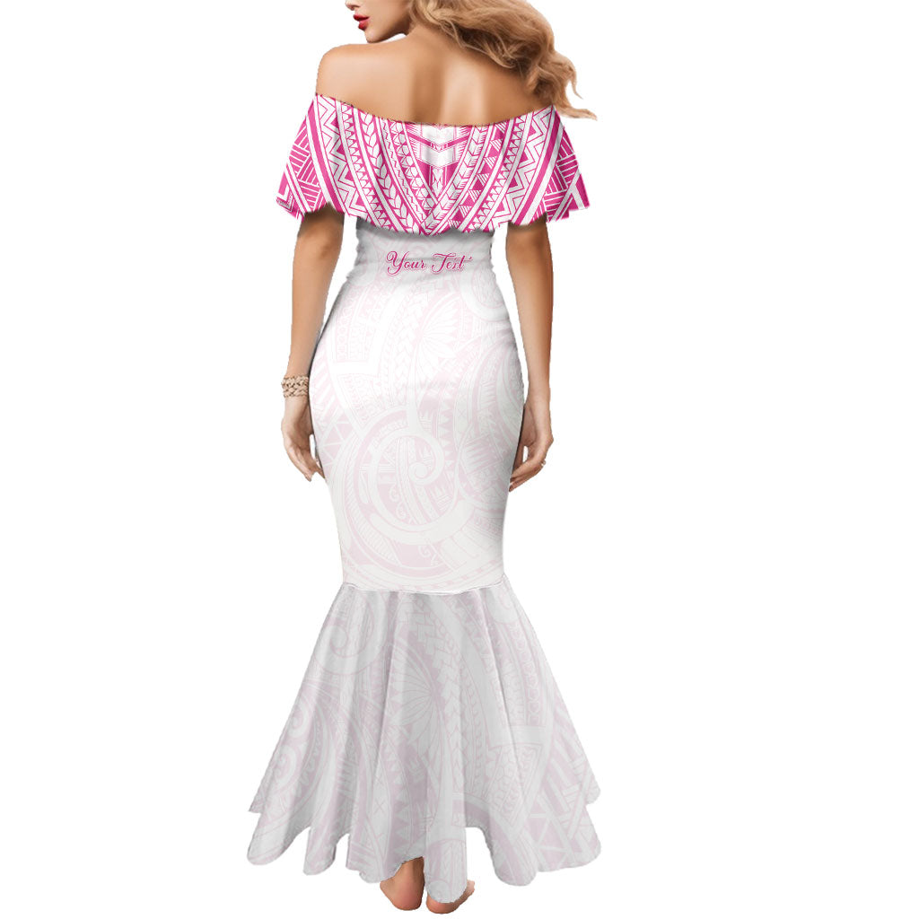 Personalised New Zealand Aotearoa Family Matching Mermaid Dress and Hawaiian Shirt Nurse Tribal Pink Version LT05 - Polynesian Pride
