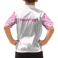 Personalised New Zealand Aotearoa Family Matching Off Shoulder Short Dress and Hawaiian Shirt Nurse Tribal Pink Version LT05 - Polynesian Pride