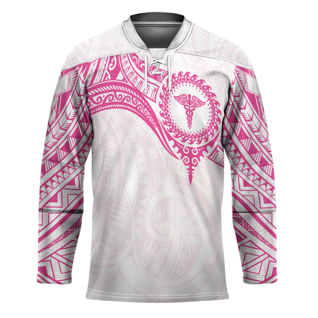 Personalised New Zealand Aotearoa Hockey Jersey Nurse Tribal Pink Version