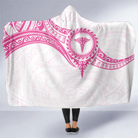 New Zealand Aotearoa Hooded Blanket Nurse Tribal Pink Version