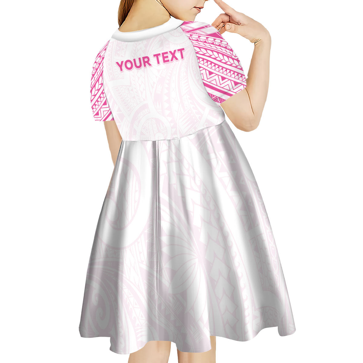 Personalised New Zealand Aotearoa Kid Short Sleeve Dress Nurse Tribal Pink Version LT05 - Polynesian Pride