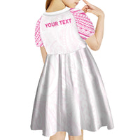 Personalised New Zealand Aotearoa Kid Short Sleeve Dress Nurse Tribal Pink Version LT05 - Polynesian Pride