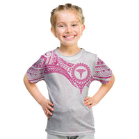 Personalised New Zealand Aotearoa Kid T Shirt Nurse Tribal Pink Version
